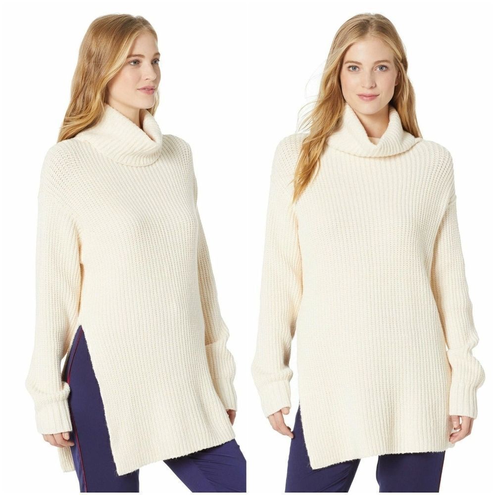 Free People 'Eleven' Turtleneck Tunic Sweater - size XS in Ivory